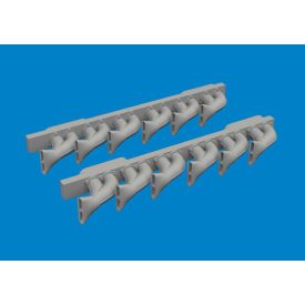 Eduard P-39 exhaust stacks fishtail PRINT (Arma Hobby)