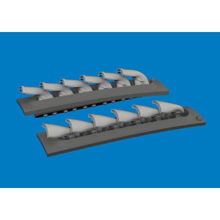 Eduard P-40 exhaust stacks fishtail PRINT (Eduard)