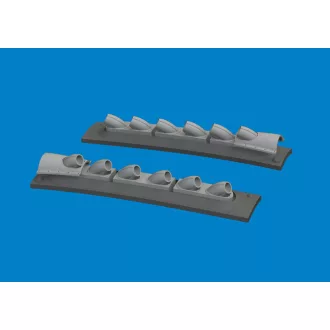   Eduard P-40 cold weather exhaust stacks rounded PRINT EDUARD műgyanta repülő kiegészítő