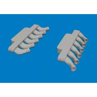 Eduard Spitfire Mk. IX exhaust stacks rounded PRINT (Airfix)