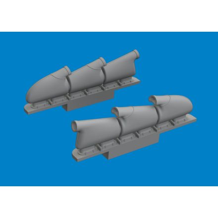 Eduard Spitfire Mk. V three-stacks exhaust rounded PRINT (Tamiya)