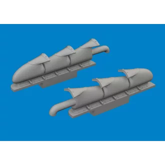   Eduard Spitfire Mk.V three-stacks exhaust fishtail PRINT TAMIYA műgyanta repülő kiegészítő