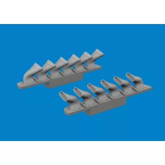   Eduard Spitfire Mk.V six-stacks exhaust fishtail PRINT TAMIYA műgyanta repülő kiegészítő