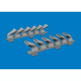   Eduard Spitfire Mk. V six-stacks exhaust fishtail PRINT (Eduard)