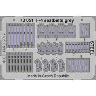Eduard F-4 seatbelts grey STEEL fotómaratás