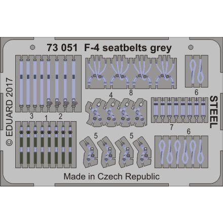 Eduard F-4 seatbelts grey STEEL