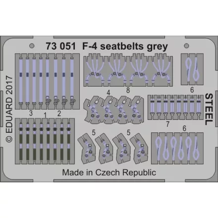 Eduard F-4 seatbelts grey STEEL