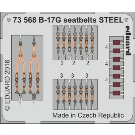 Eduard B-17G seatbelts STEEL (Airfix)