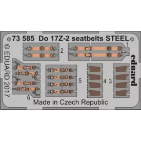 Eduard Do 17Z-2 seatbelts STEEL (ICM)