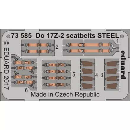 Eduard Do 17Z-2 seatbelts STEEL (ICM)