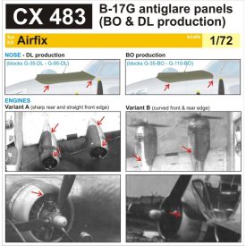   Eduard B-17G antiglare panels (BO & DL production) (Airfix) maszkoló