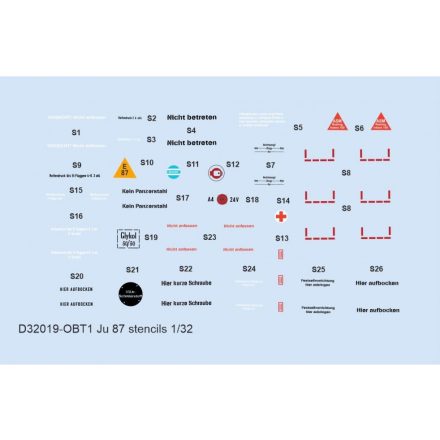 Eduard Ju 87 stencils (Hasegawa, Revell, Trumpeter) matrica