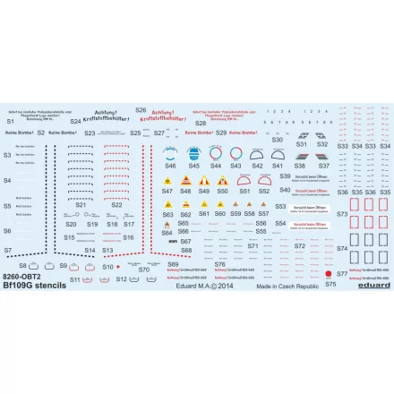 Eduard Bf 109G stencils matrica