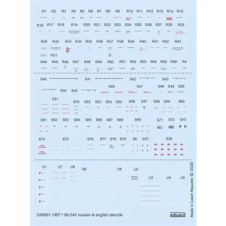 Eduard Mi-24V stencils Russian & English for Zvezda matrica