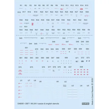 Eduard Mi-24V stencils Russian & English matrica