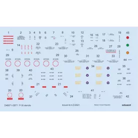 Eduard P-38 stencils matrica