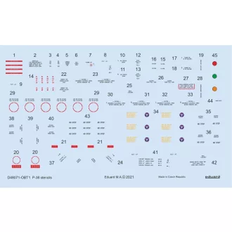 Eduard P-38 stencils for TAMIYA/ACADEMY/HASEGAWA matrica