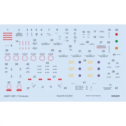 Eduard P-38 stencils matrica
