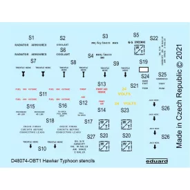 Eduard Hawker Typhoon stencils matrica