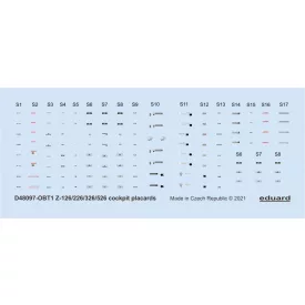 Eduard Z-126/226/326/526 cockpit placards (Eduard) matrica