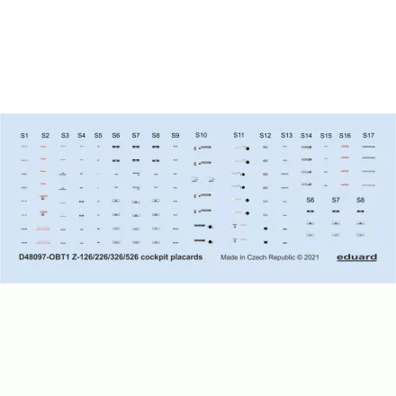 Eduard Z-126/226/326/526 cockpit placards (Eduard) matrica