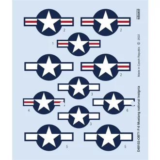 Eduard F-6 Mustang national insignia for EDUARD matrica