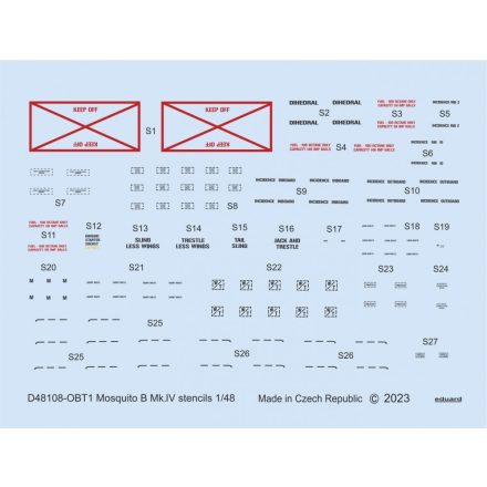 Eduard Mosquito B Mk. IV stencils (Revell, Tamiya) matrica