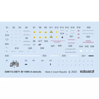 Eduard Bf 109K-4 stencils matrica