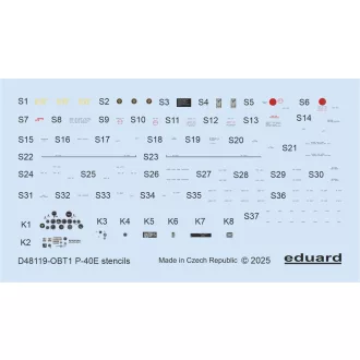Eduard P-40E stencils EDUARD matrica
