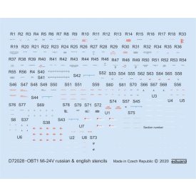 Eduard Mi-24V stencils Russian & English matrica