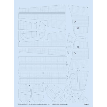 Eduard P-38F/G/H raised rivets & surface details (Tamiya) matrica