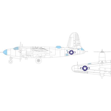 Eduard B-26G Marauder US national insignia (ICM) maszkoló