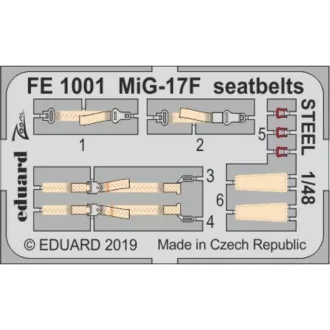 Eduard MiG-17F seatbelts STEEL for Hobby Boss fotómaratás