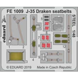 Eduard J-35 Draken seatbelts STEEL (Hasegawa)