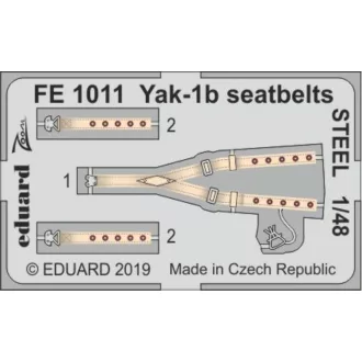 Eduard Yak-1b seatbelts STEEL for Zvezda fotómaratás