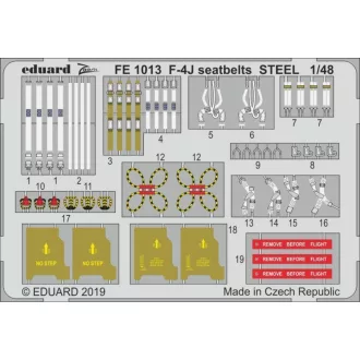 Eduard F-4J seatbelts STEEL for Academy fotómaratás