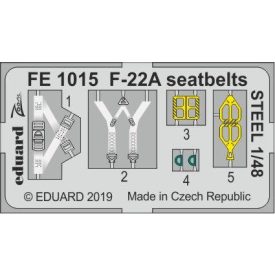 Eduard F-22A seatbelts STEEL (Hasegawa)