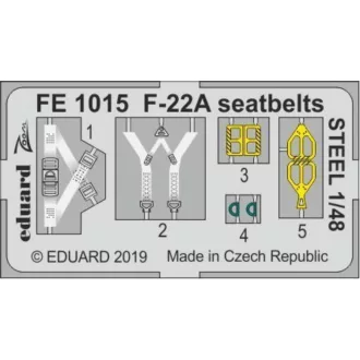 Eduard F-22A seatbelts STEEL for Hasegawa fotómaratás