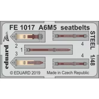 Eduard A6M5 seatbelts STEEL for Tamiya fotómaratás
