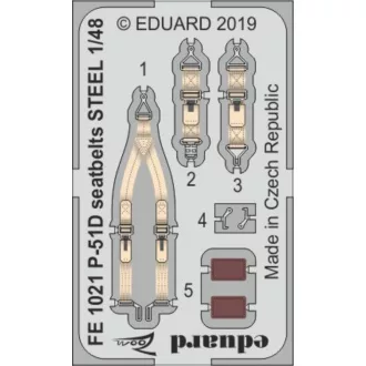 Eduard P-51D seatbelts STEEL for Eduard fotómaratás