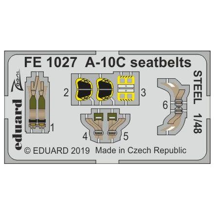 Eduard A-10C seatbelts STEEL (Italeri)