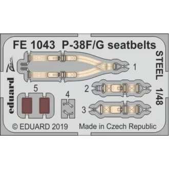 Eduard P-38F/G seatbelts STEEL for Tamiya fotómaratás