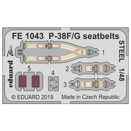 Eduard P-38F/ G seatbelts STEEL (Tamiya)