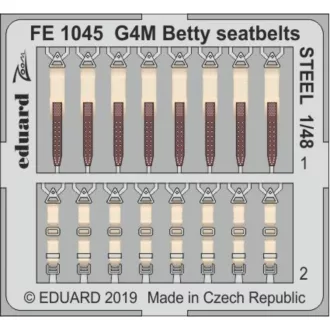 Eduard G4M Betty seatbelts STEEL for Tamiya fotómaratás