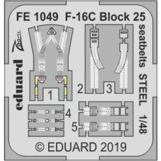   Eduard F-16C Block 25 seatbelts STEEL for Tamiya fotómaratás