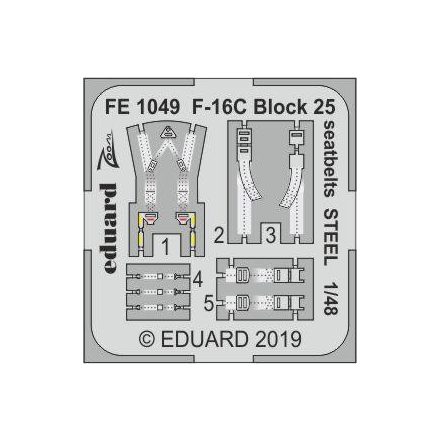 Eduard F-16C Block 25 seatbelts STEEL (Tamiya)