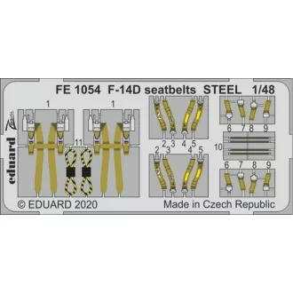 Eduard F-14D seatbelts STEEL for AMK fotómaratás