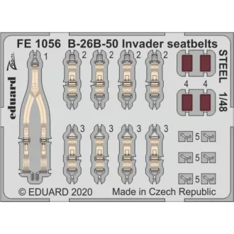   Eduard B-26B-50 Invader seatbelts STEEL for ICM fotómaratás