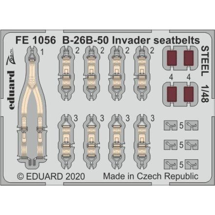 Eduard B-26B-50 Invader seatbelts STEEL (ICM)