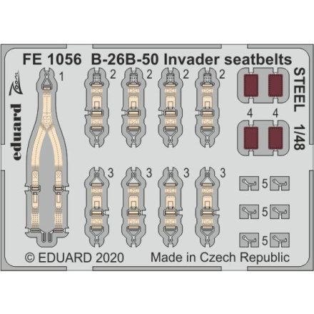Eduard B-26B-50 Invader seatbelts STEEL (ICM)